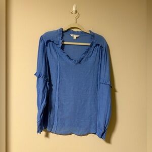 Counterparts Blue V-Neck Blouse XL